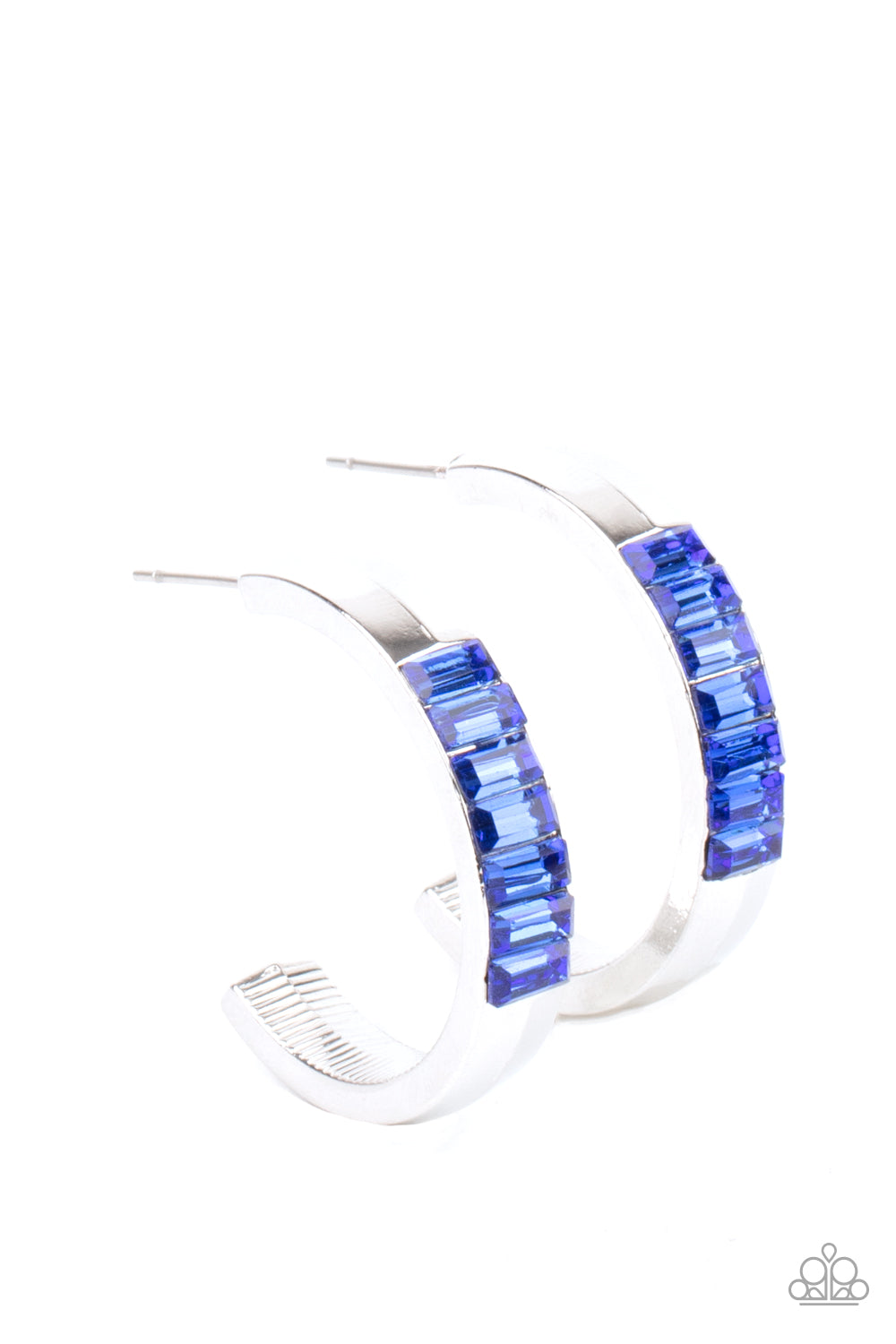 Paparazzi Accessories Bursting With Brilliance - Blue Hoop Earring