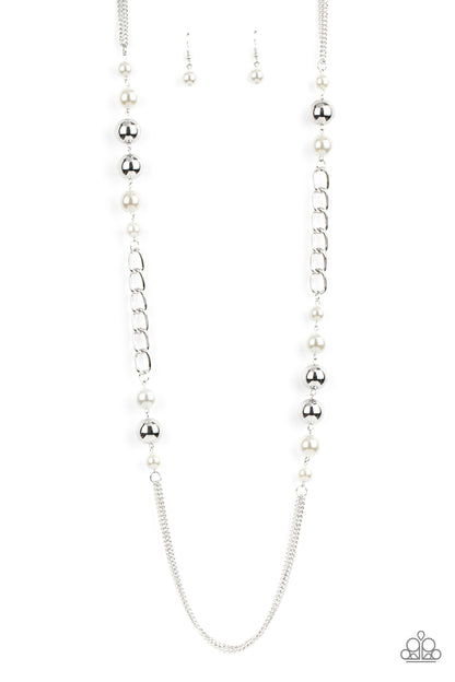 Paparazzi Accessories Uptown Talker - White - Necklace