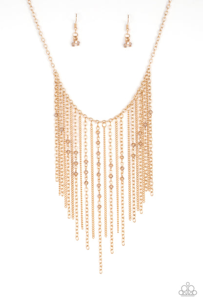 Paparazzi Accessories First Class Fringe - Gold Necklace