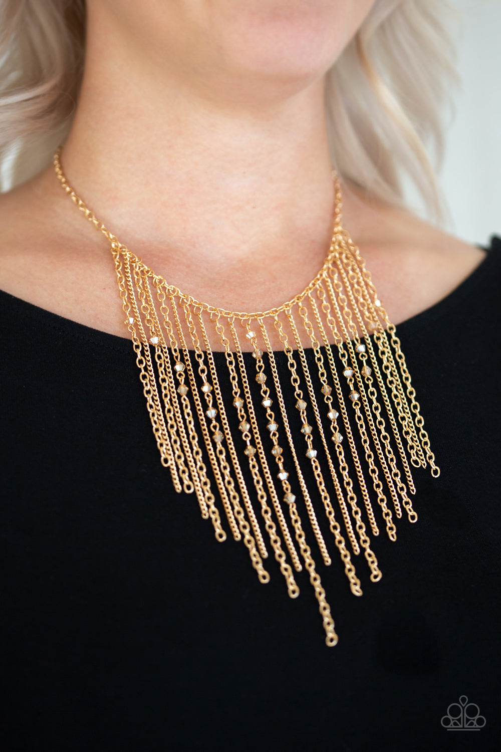 Paparazzi Accessories First Class Fringe - Gold Necklace