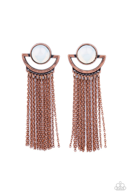 Paparazzi accessories Opal Oracle - Copper Earrings