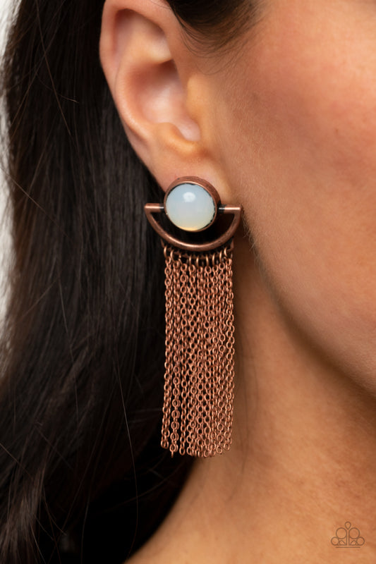 Paparazzi accessories Opal Oracle - Copper Earrings