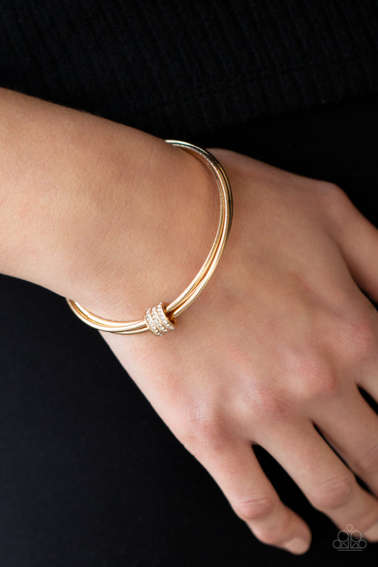 Paparazzi Accessories Roll Out The Rhinestones  - Gold - Bracelet