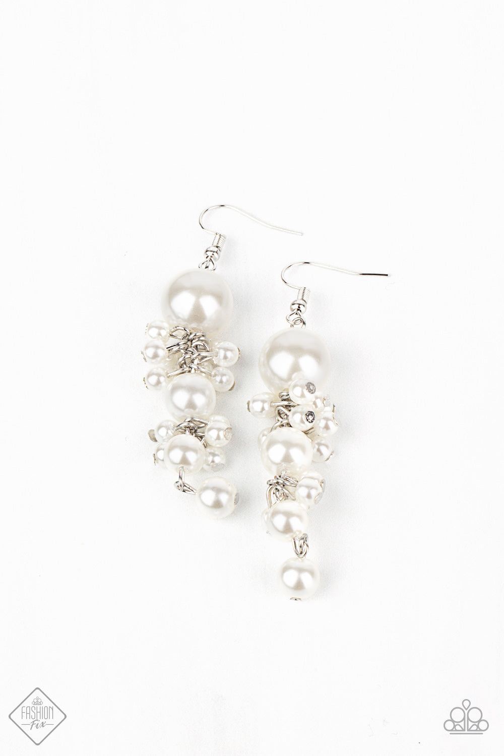 Paparazzi Accessories Ageless Applique - White - Earrings