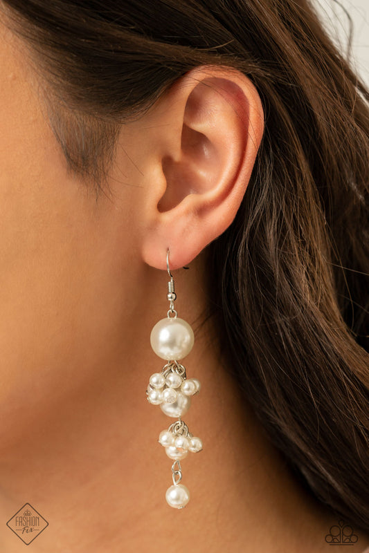 Paparazzi Accessories Ageless Applique - White - Earrings