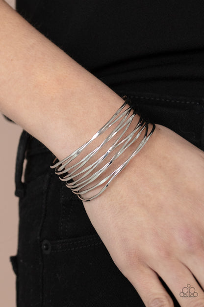 Paparazzi Accessories Nerves of Steel - Silver - Bracelet