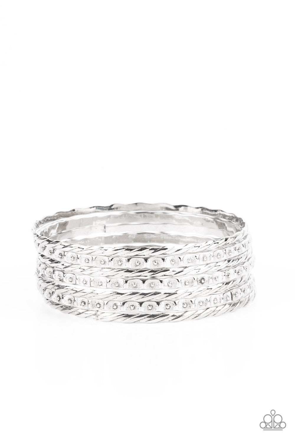 Paparazzi Accessories Back-To-Back Stacks - Silver Bracelets