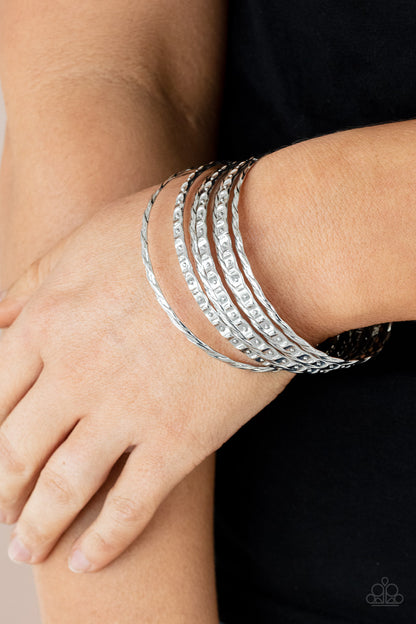 Paparazzi Accessories Back-To-Back Stacks - Silver Bracelets