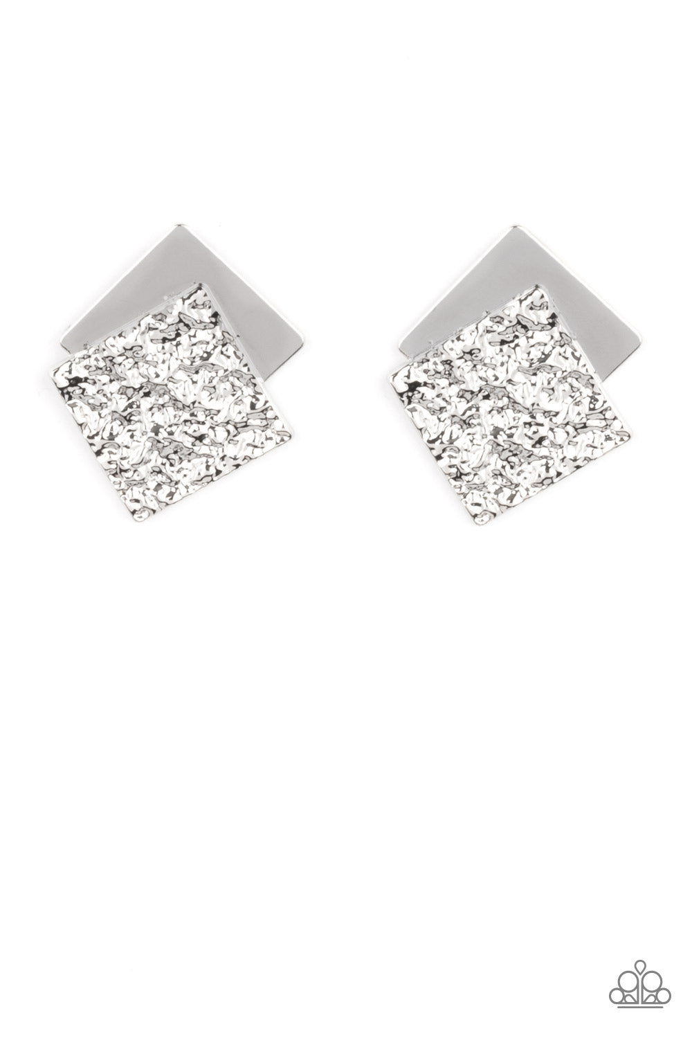 Paparazzi Accessories Square With Style - Silver - earrings