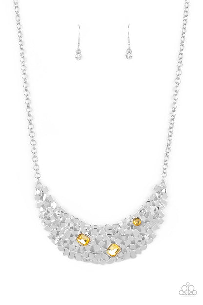 Paparazzi Accessories Fabulously Fragmented - Yellow Necklace