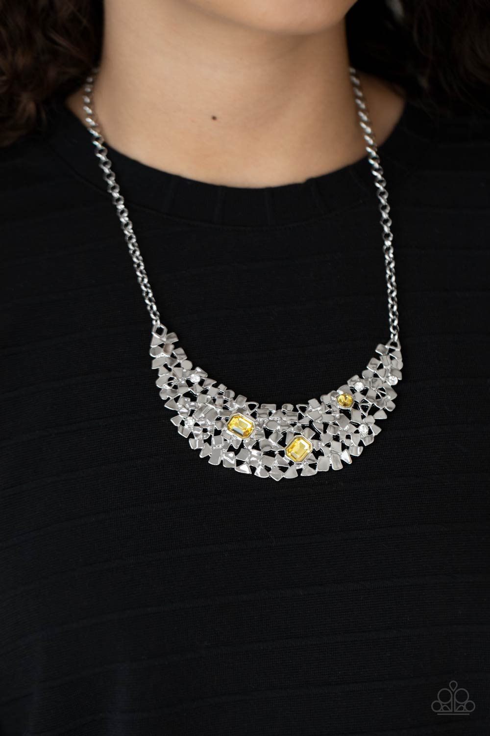 Paparazzi Accessories Fabulously Fragmented - Yellow Necklace