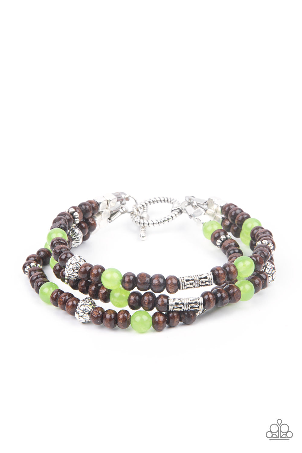 Paparazzi Accessories Woodsy Walkabout - Green - Bracelet