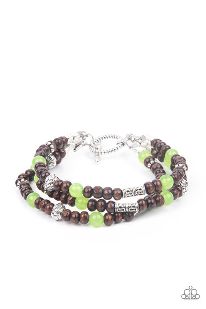 Paparazzi Accessories Woodsy Walkabout - Green - Bracelet