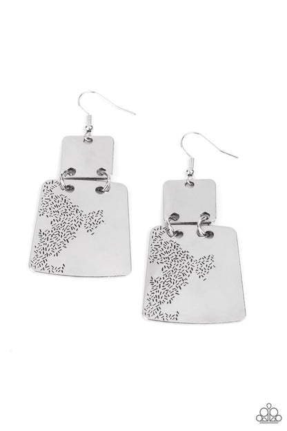 Paparazzi Accessories Tagging Along - Silver - Earrings