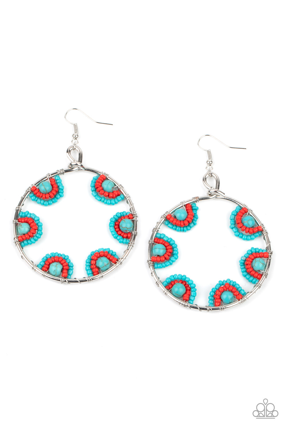 Paparazzi Accessories Off The Rim - Blue Earrings