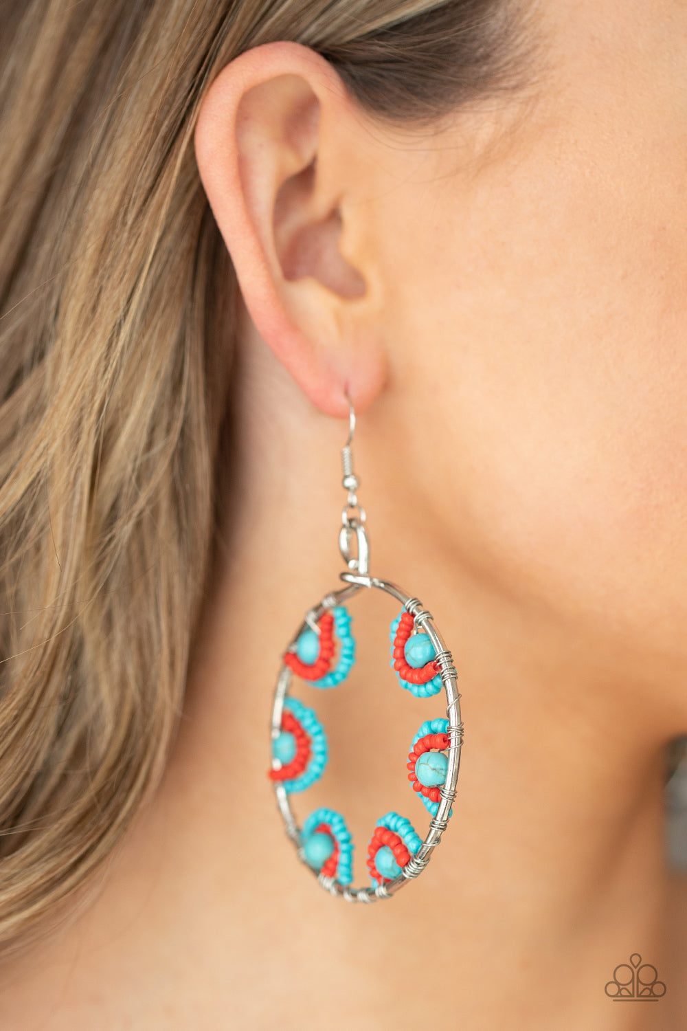 Paparazzi Accessories Off The Rim - Blue Earrings