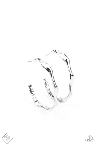 Paparazzi Accessories Coveted Curves - Silver - Earrings