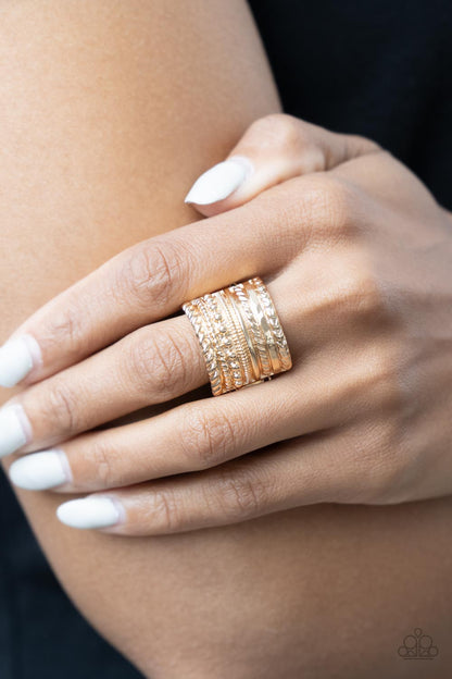 Paparazzi Accessories Stacked Odds - Gold Ring