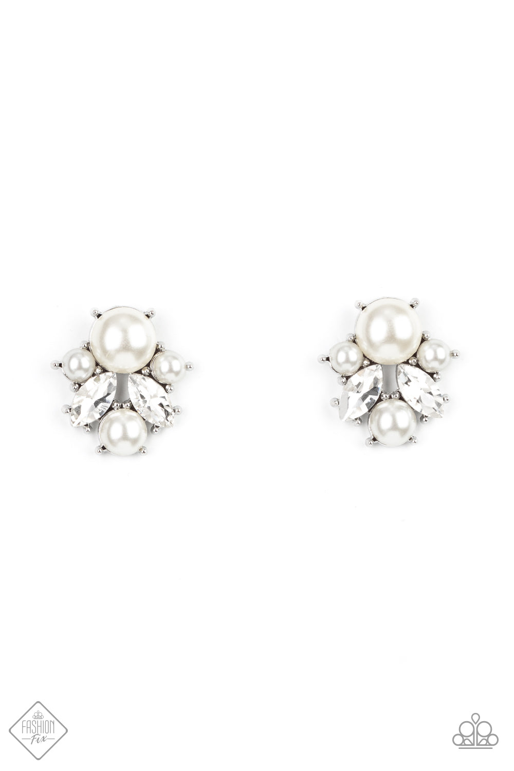 Paparazzi Accessories Royal Reverie White Post Earrings