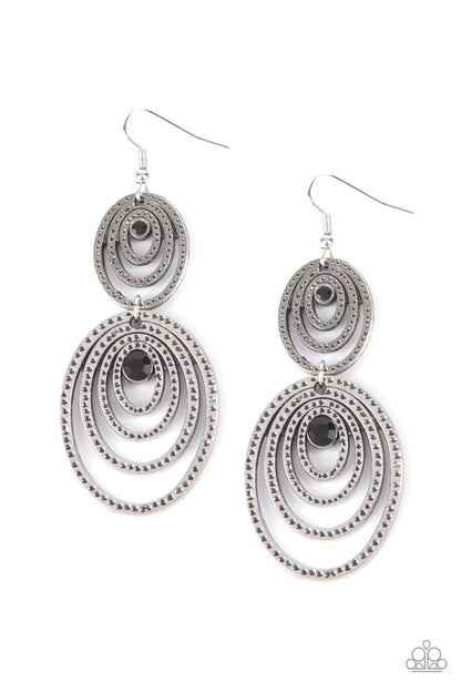 Paparazzi Accessories Cosmic Twirl - Black Earrings