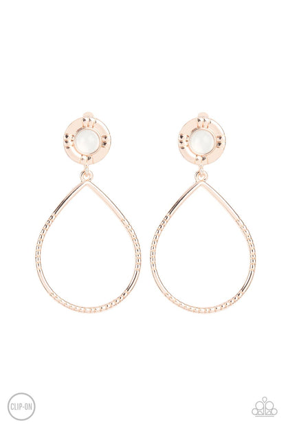 Paparazzi Accessories Fairytale Finish - Rose Gold Earrings Clip on