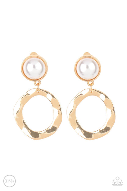 Paparazzi Accessories Vintage Veracity - Gold Earrings Clip On