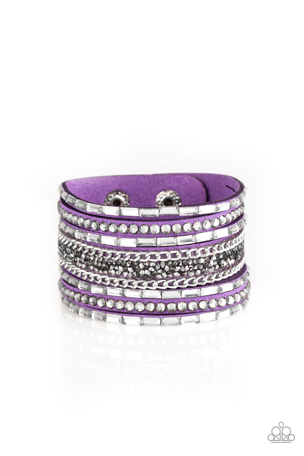 Paparazzi Accessories Rhinestone Rumble - Purple - Urban Bracelet