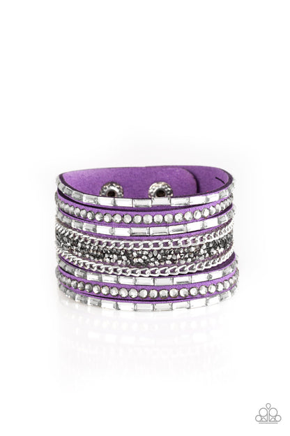 Paparazzi Accessories Rhinestone Rumble - Purple - Urban Bracelet