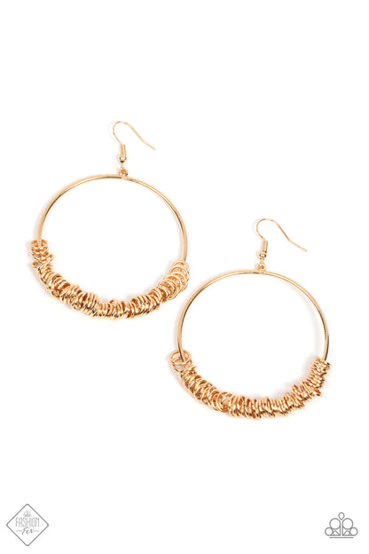 Paparazzi Accessories Retro Ringleader - Gold Earrings