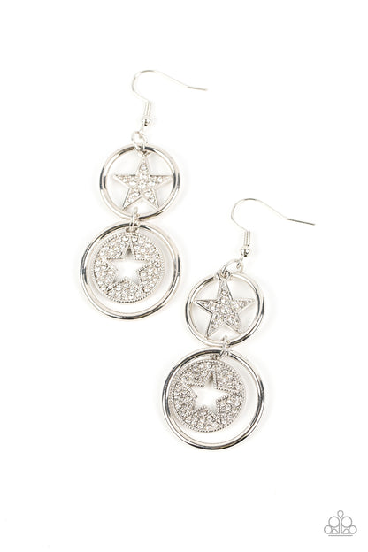 Paparazzi Accrssories Liberty and SPARKLE for All - White Earrings