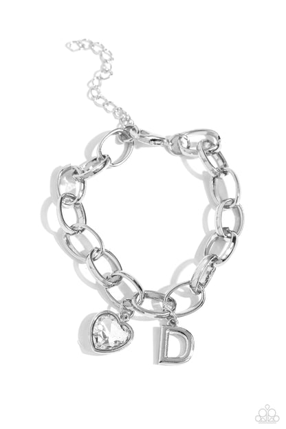 Guess Now Its INITIAL - White - D Bracelet