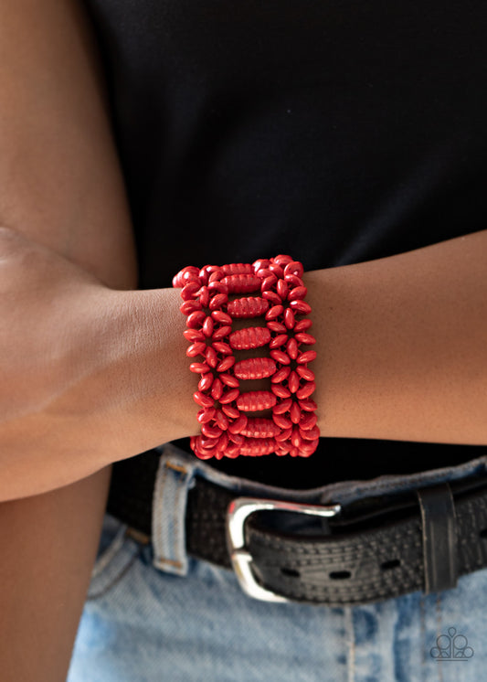 Paparazzi Accessories Fiji-Flavor-Red Bracelet