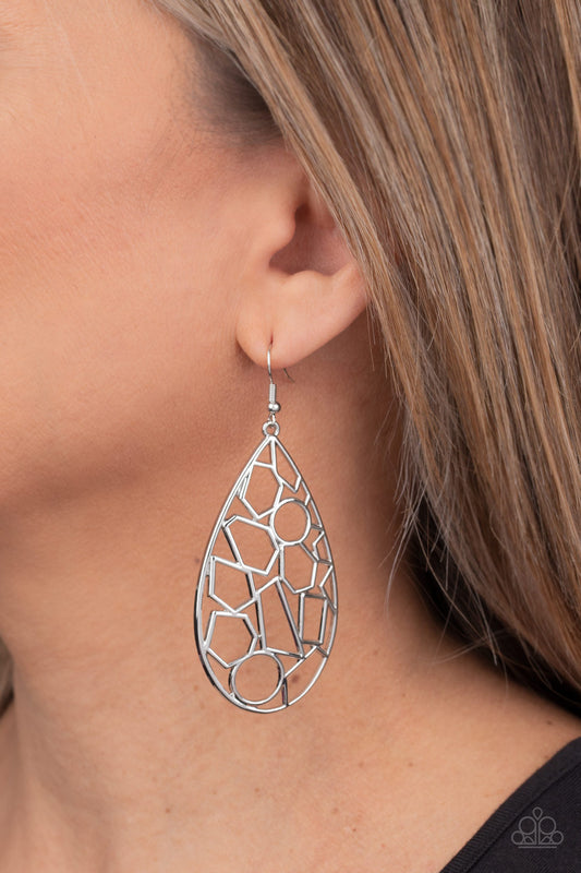 Paparazzi Accessories Reshaped-Radiance-Silver Earrings