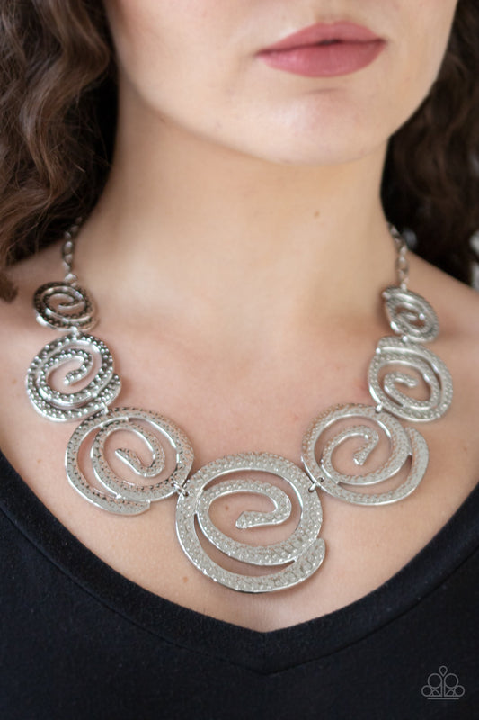 Paparazzi Accessories Statement-Swirl-Silver