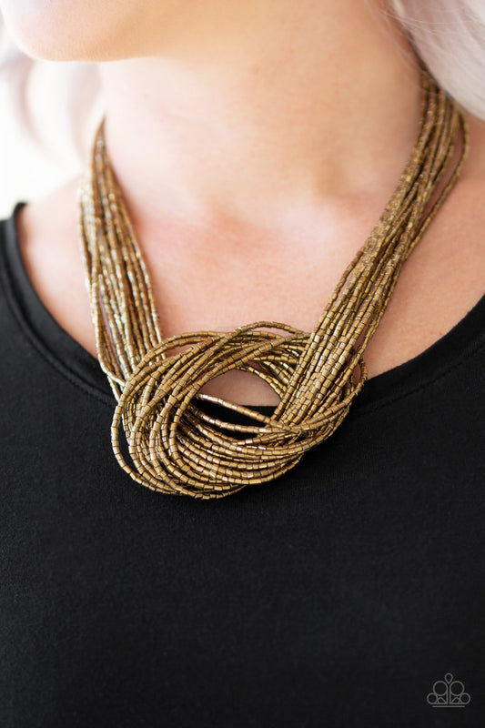 Paparazzi Accessories Knotted-Knockout-Brass