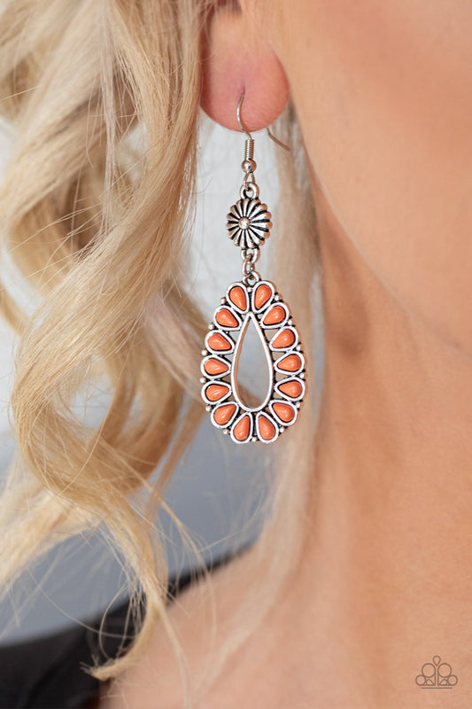 Paparazzi Accessories Stone-Orchard-Orange Earrings