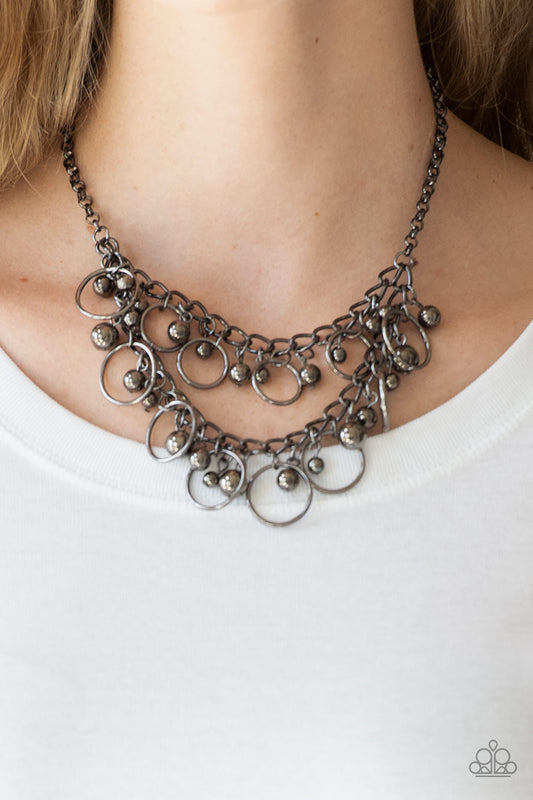 Paparazzi Accessories Warning-Bells-Black - Necklace