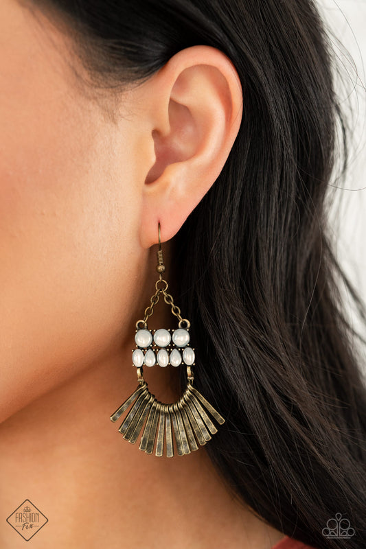 Paparazzi Accessories A-Flare-For-Fierceness-Brass Earrings