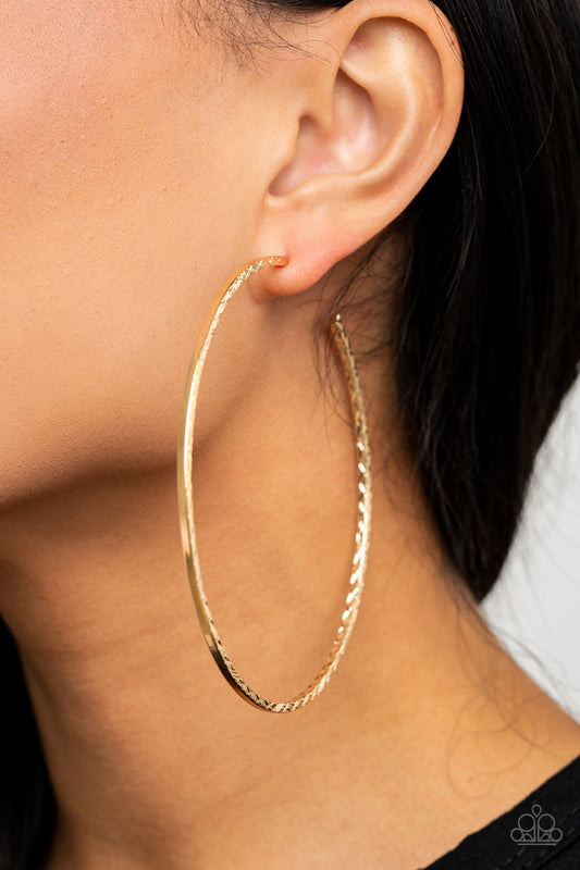 Paparazzi Accessories Diamondback-Diva-Gold-Hoop