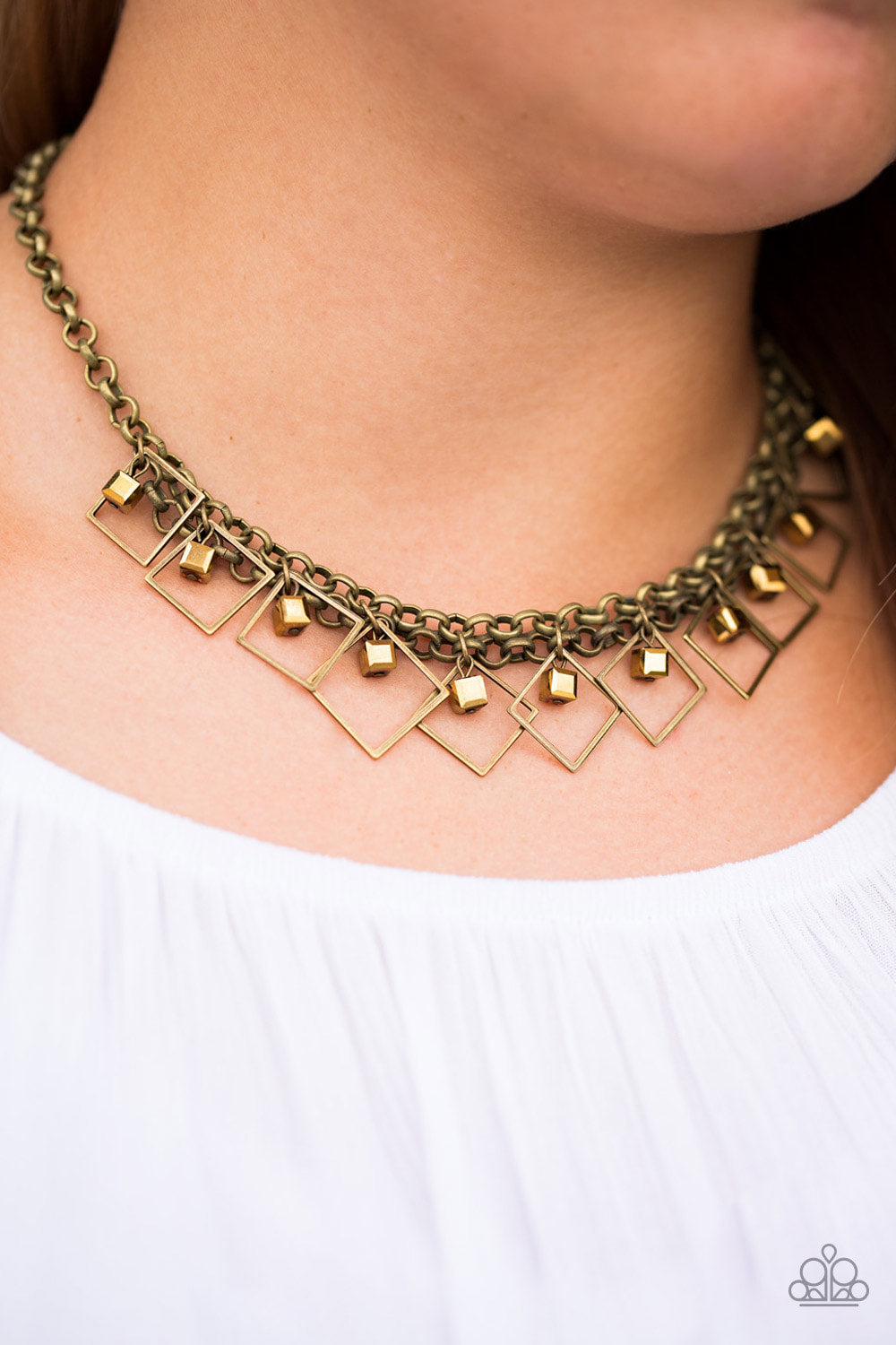 Paparazzi Accessories - GEO Down In History-Brass - Necklace