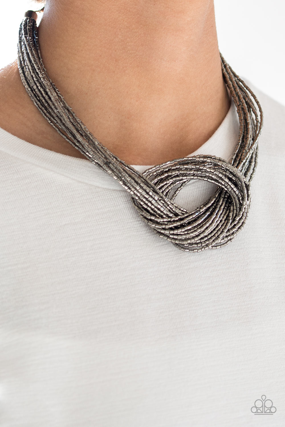 Paparazzi Accessories Knotted-Knockout-Gunmetal